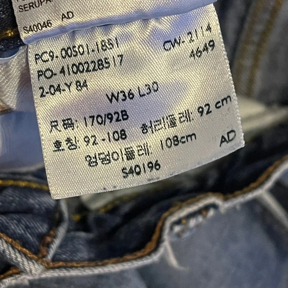 Levi's 501 Jeans Mens 36x30 Light‎ Wash Button Fly Denim Blue Streetwear (34x29)